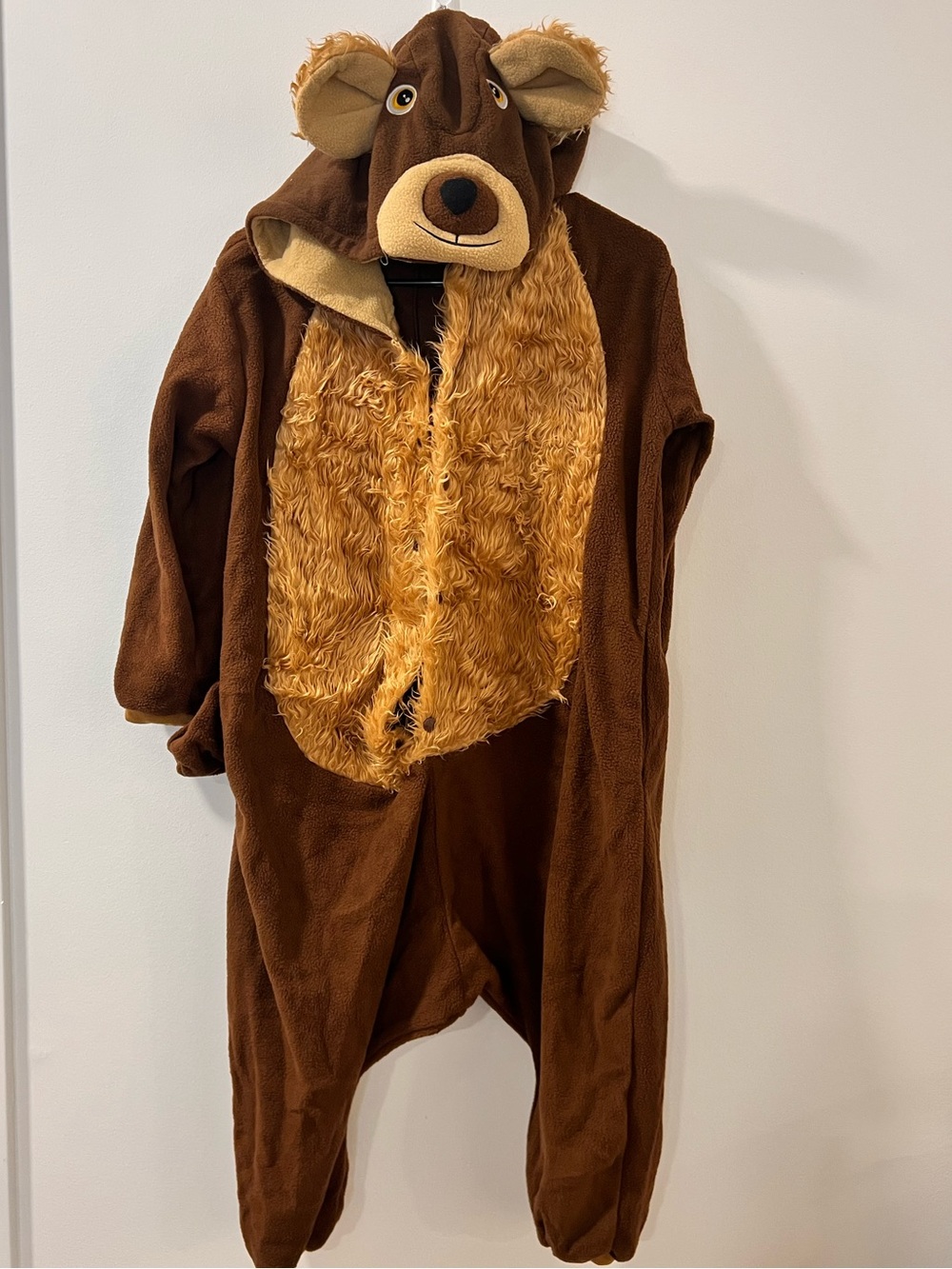Spirit Halloween Bear Pajama Costume Kids Medium 8-10 Hooded Onesie